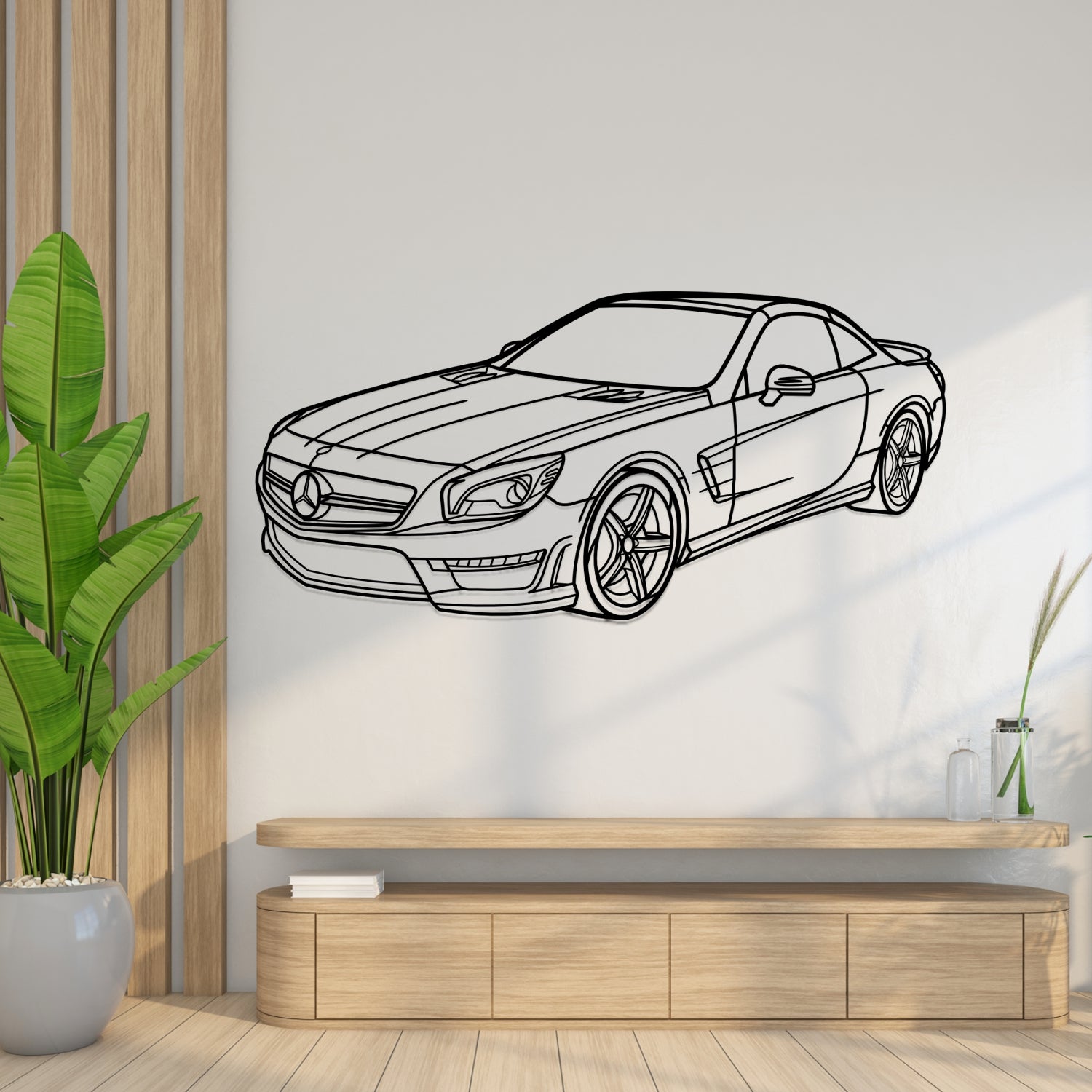 Mercedes SL 65 AMG (2013-2016) - Perspetiva 3D Frente - Silhueta de Metal