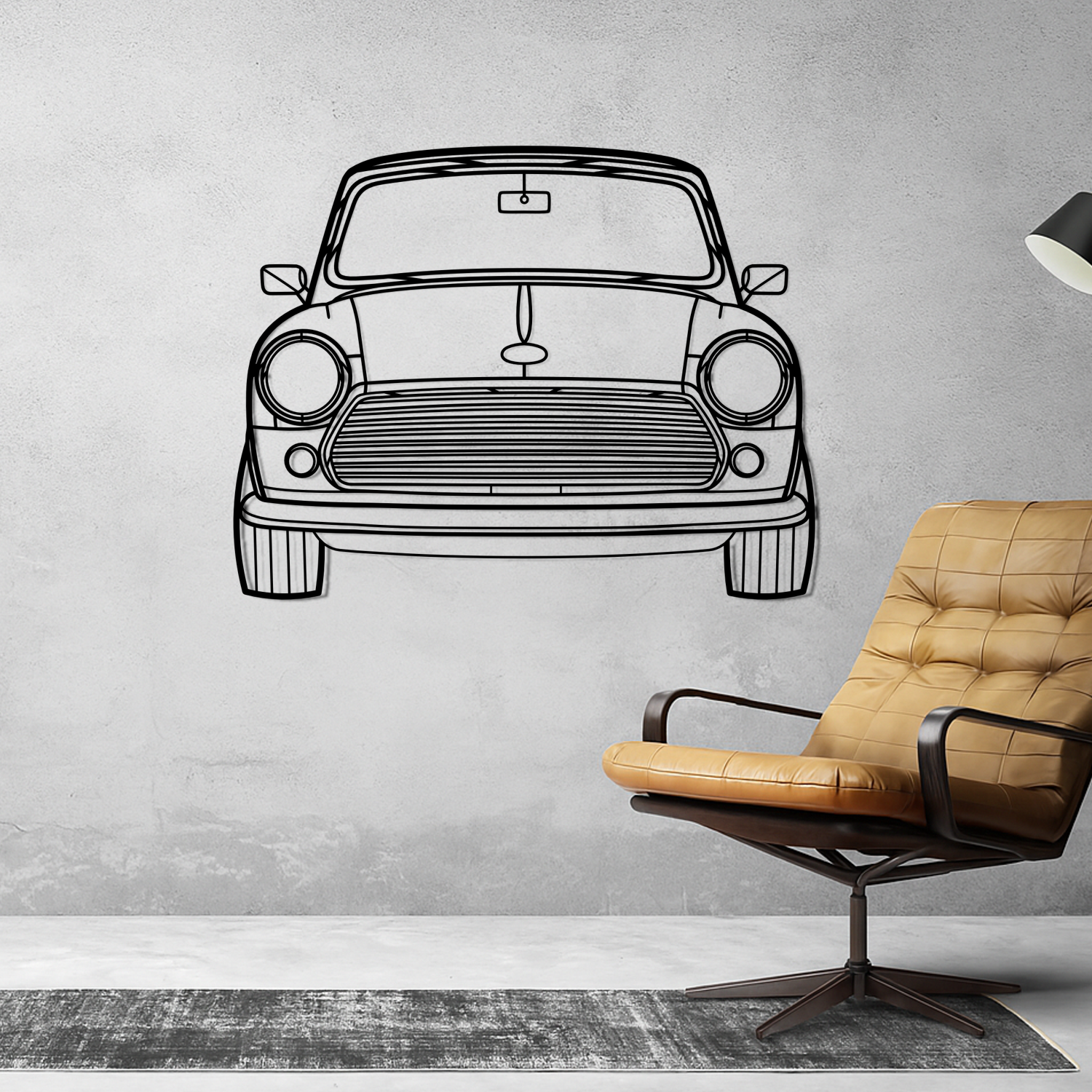 Mini Classic - Front View - Metal Silhouette