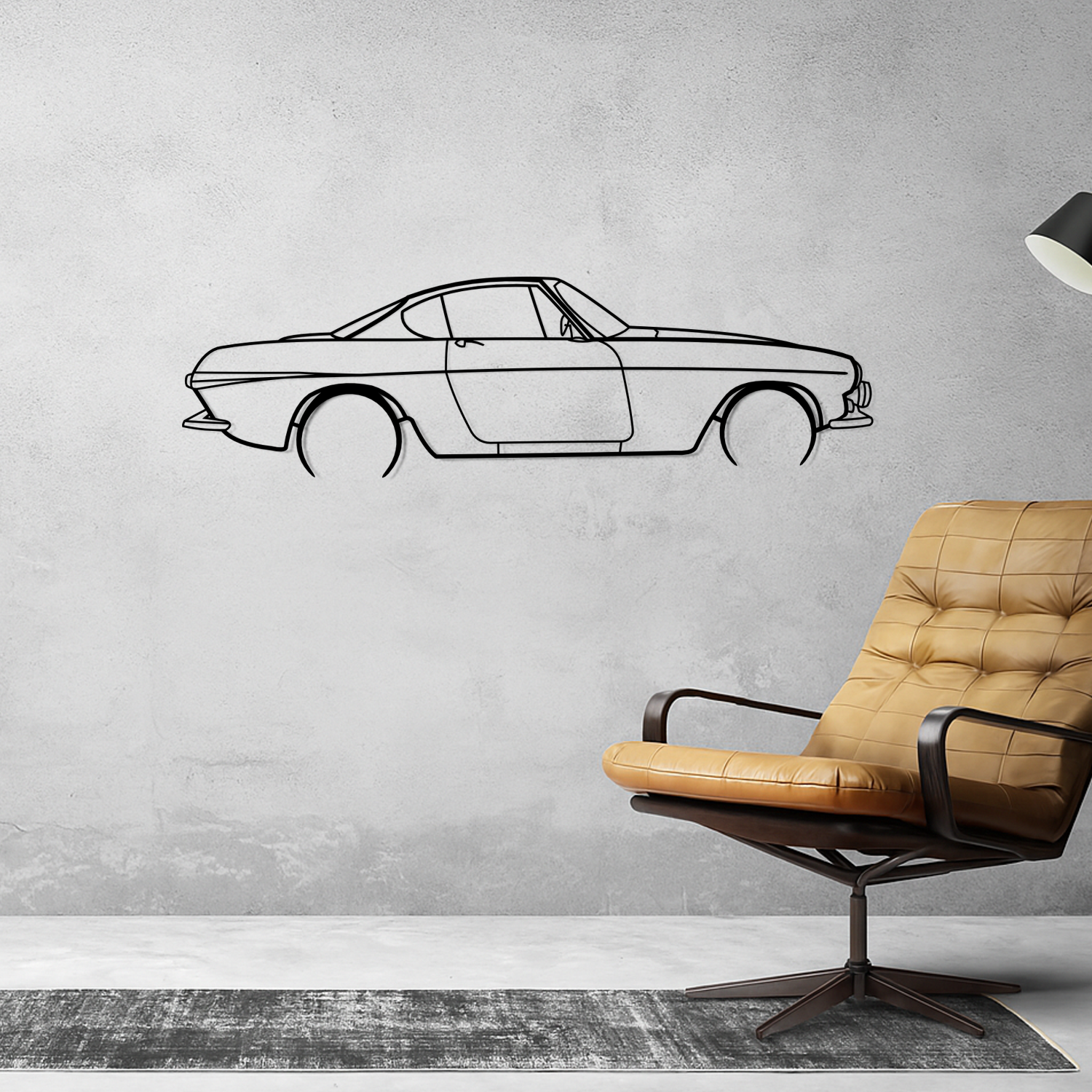 Volvo P1800 S (1963-1970) - Side View - Metal Silhouette 