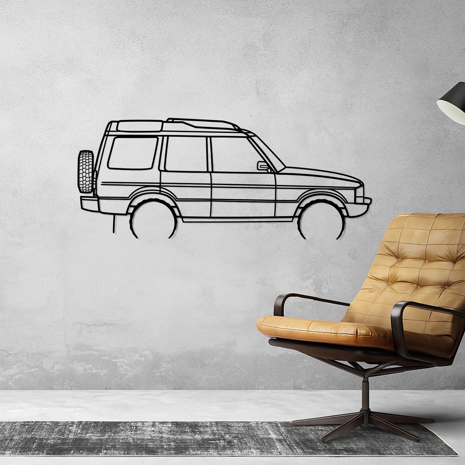 Land Rover Discovery Series 1 300 Tdi (1989-1998) - Perspetiva Lateral - Silhueta de Metal