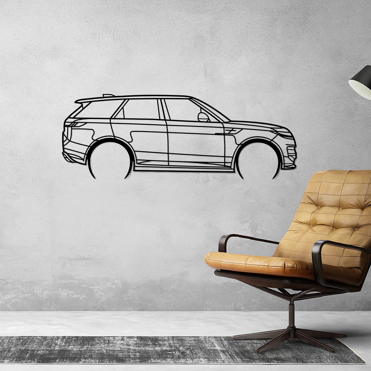Land Rover Range Rover Sport (2022-2025) - Side View - Metal Silhouett