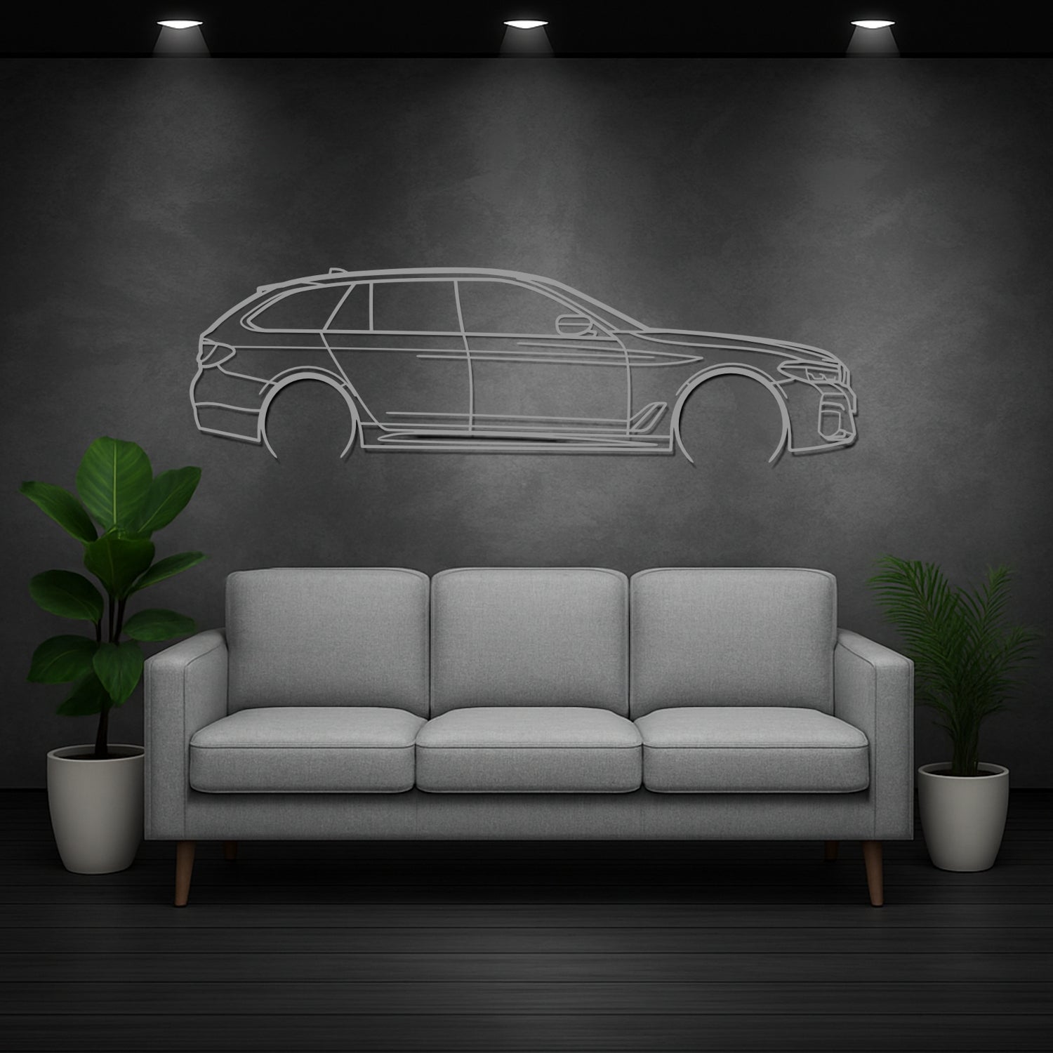 Audi R8 V10 Plus (2012-2015) - Side Perspective - Metal Silhouette