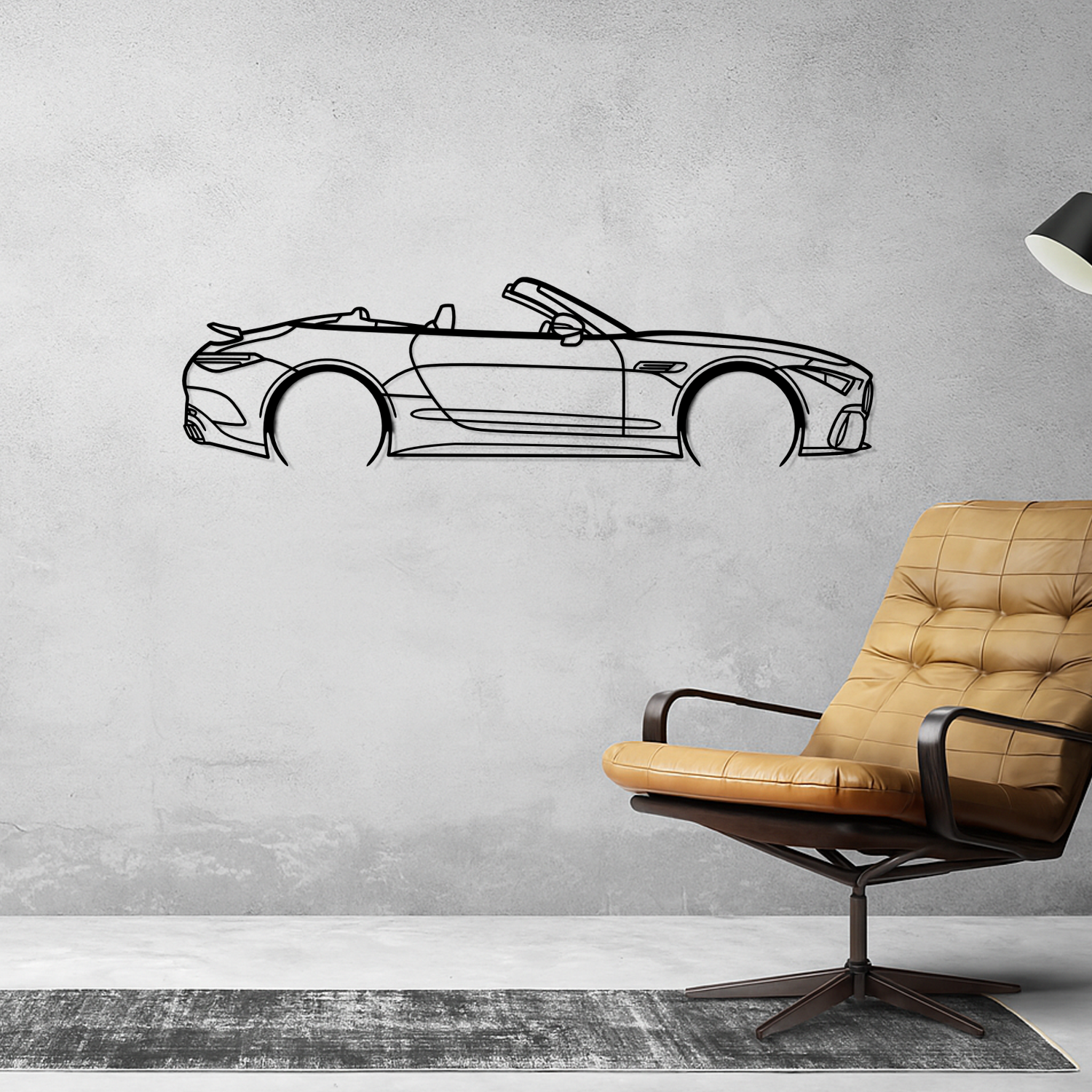 Mercedes SL 43 (2022-2025) - Perspetiva Lateral - Silhueta de Metal