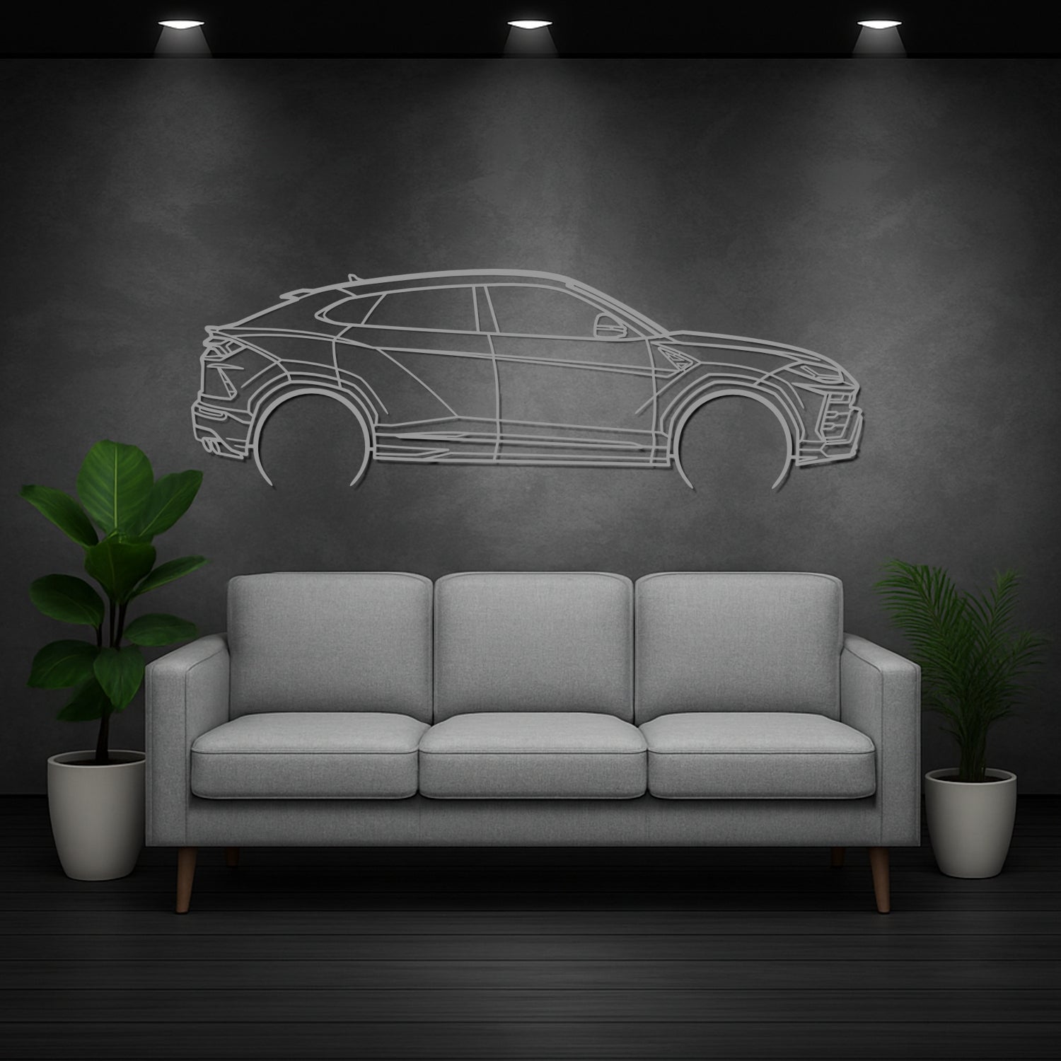 Lamborghini Urus SE (2025-2026) - Perspetiva Lateral - Silhueta de Metal